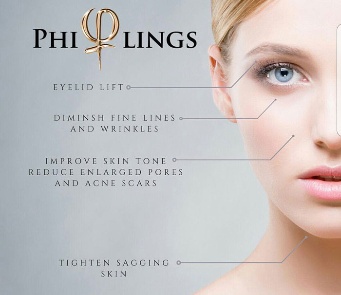 Reklambild från PhiLings om vad för åtgärder man kan göra i ansiktet.